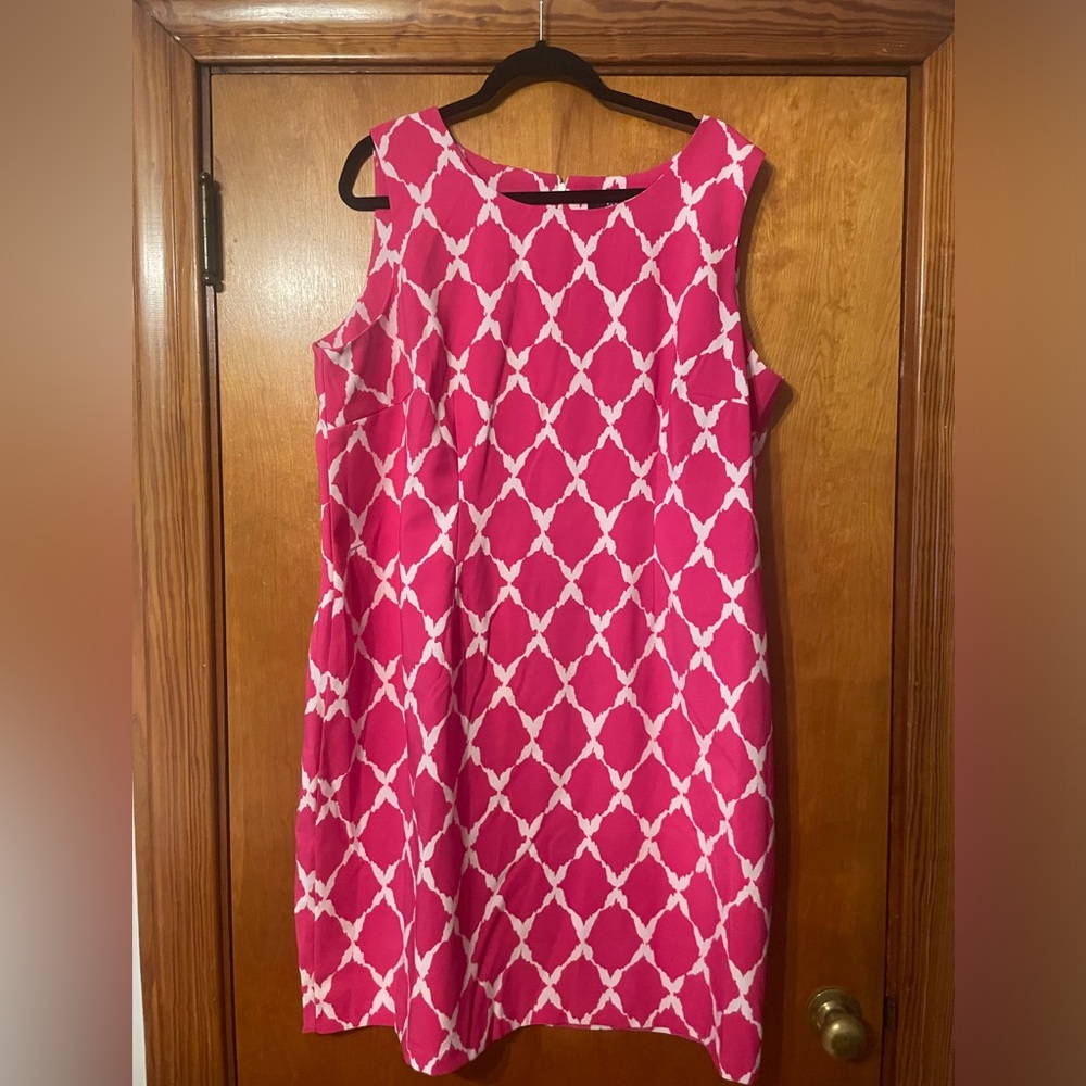 Pink & white chevron tank dress size 20W
